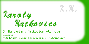 karoly matkovics business card